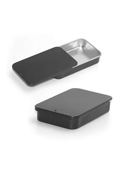 metal slide rectangle tins - black