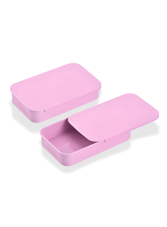 metal slide rectangle tins - pink