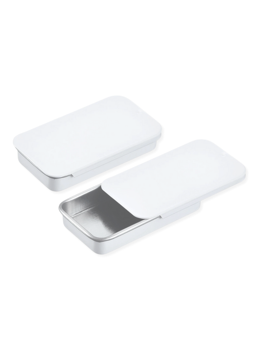 metal slide rectangle tins - white